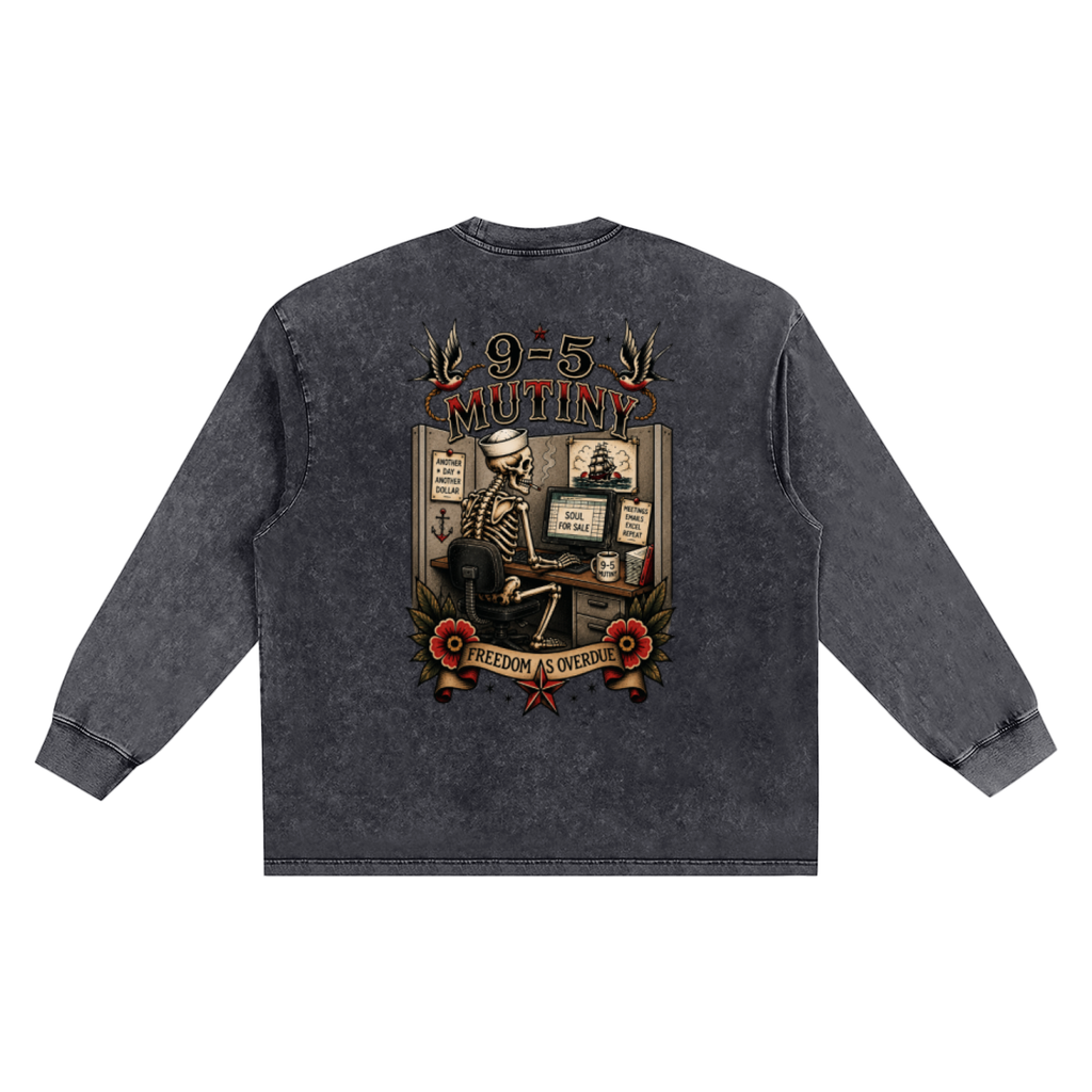 9-5 Mutiny Sea Washed Frayed Edge T-Shirt