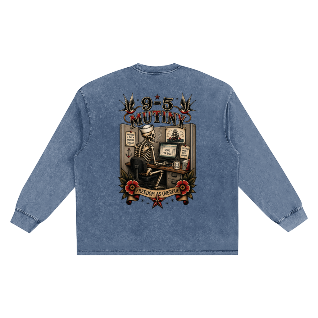 9-5 Mutiny Sea Washed Frayed Edge T-Shirt