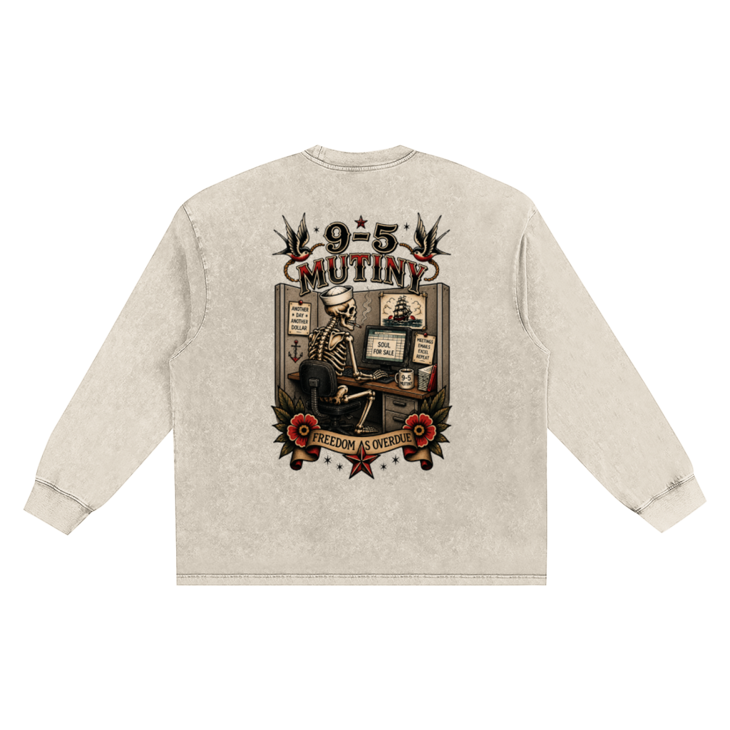 9-5 Mutiny Sea Washed Frayed Edge T-Shirt